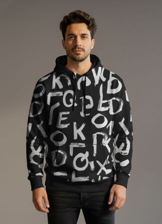 Men Full Sleeve Printed Hooded Sweatshirt
